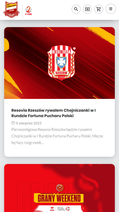 MKS Chojniczanka - Website mobile