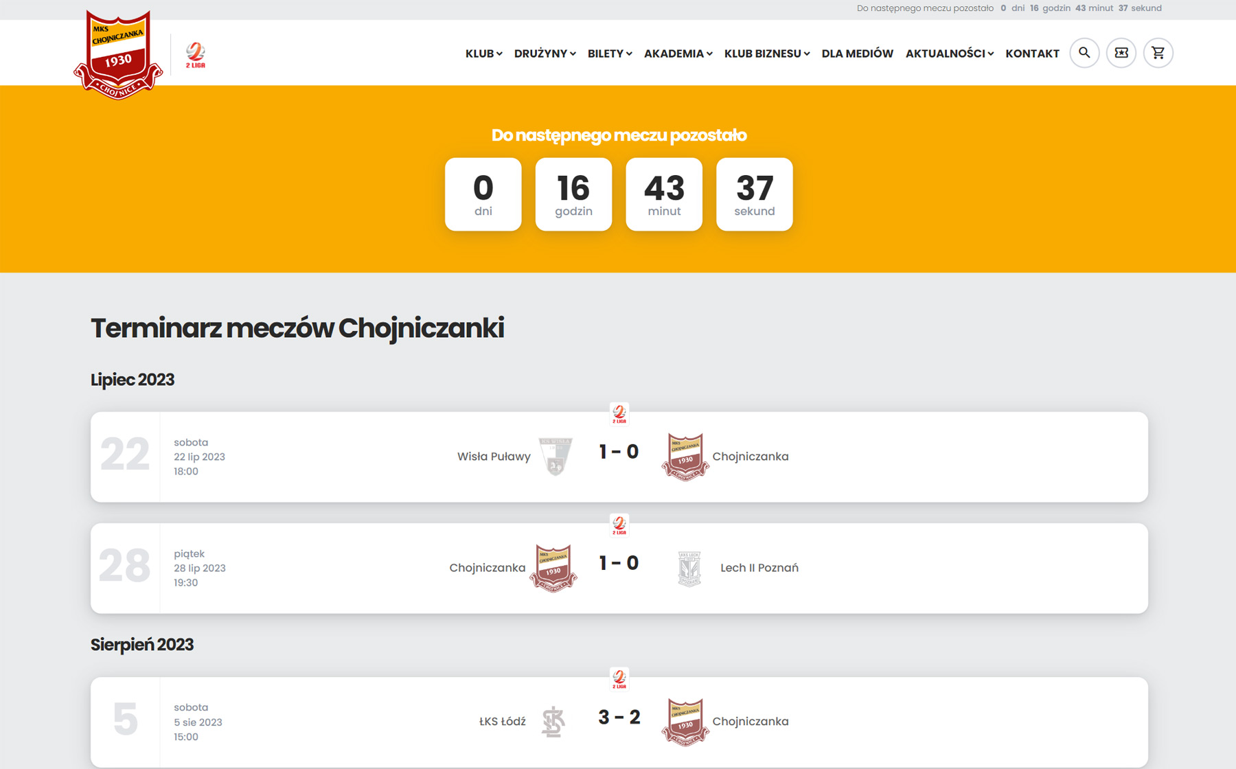 MKS Chojniczanka - Website